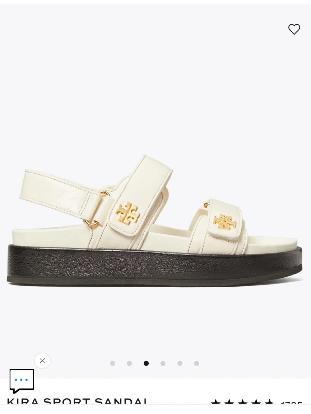 Tory Burch New Ivory Kira Sport Sandal